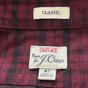 J. Crew Burgundy Plaid Cotton Shirt